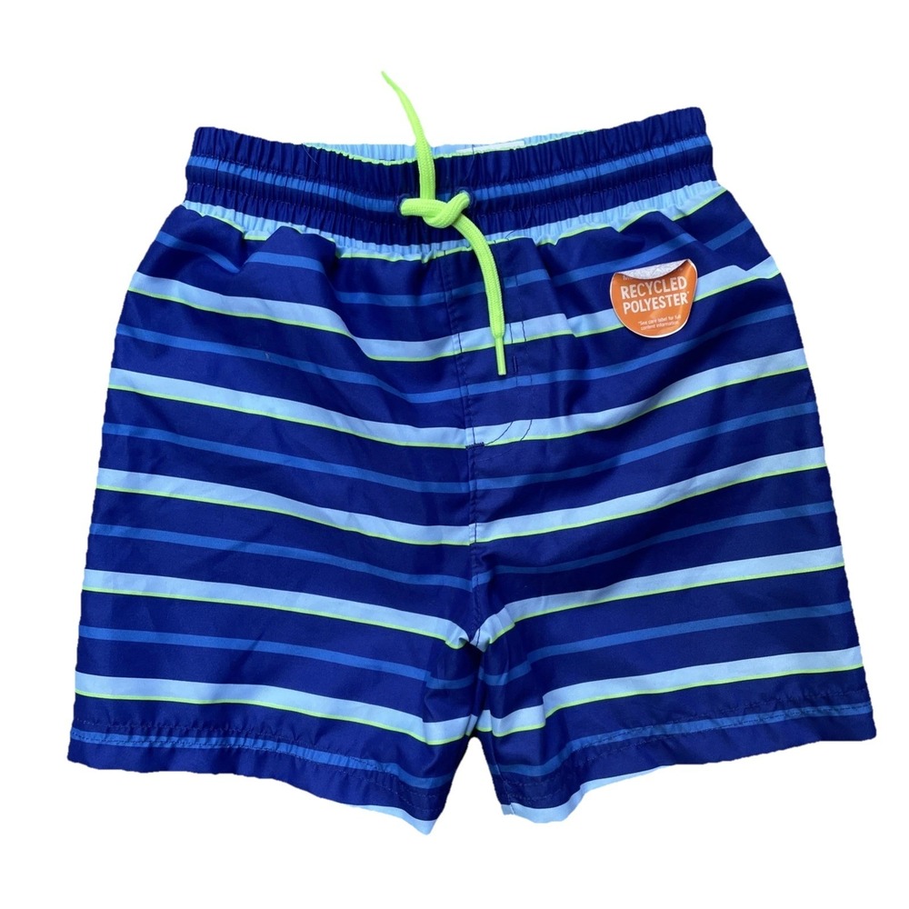 Boys Jumping Beans Swim Trunks 2T Striped Elastic Waist Lined Swim Shorts
